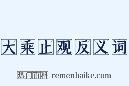 大乘止观反义词是什么意思的图片